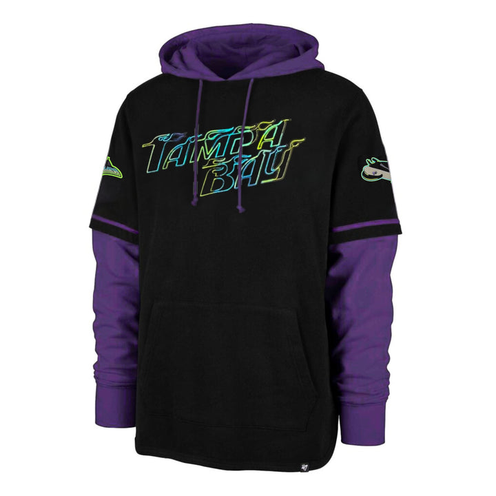 Rays Men's '47 Black City Connect Trifecta Flames Hoodie