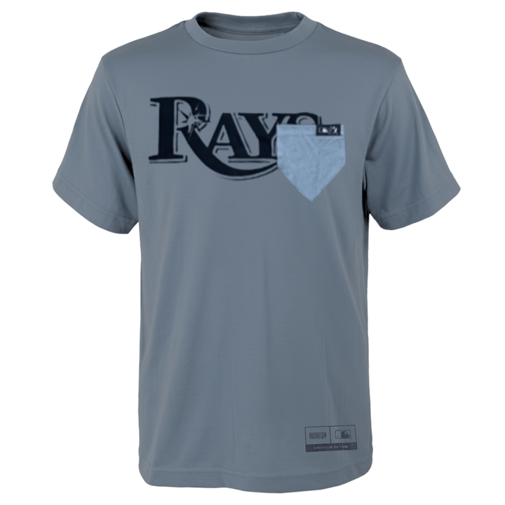 Rays Men's Grey BASEBALLISM Home Plate Pocket Tee