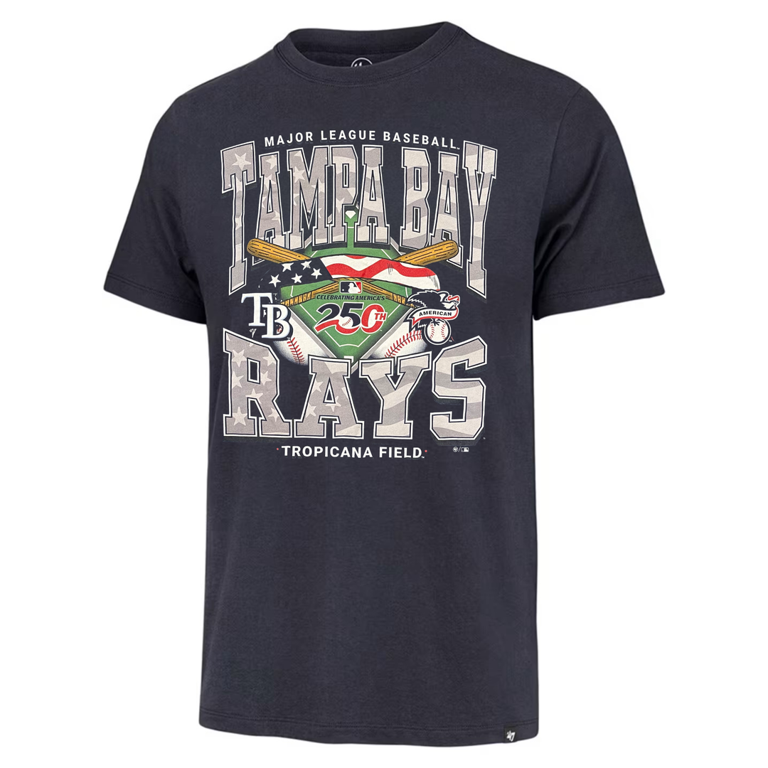 Rays Men's '47 Brand Navy America 250 Tropicana Field Franklin Tee