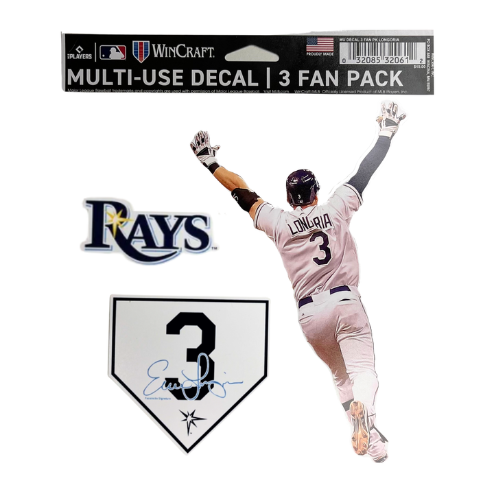 Rays Evan Longoria 3-Pack Decals