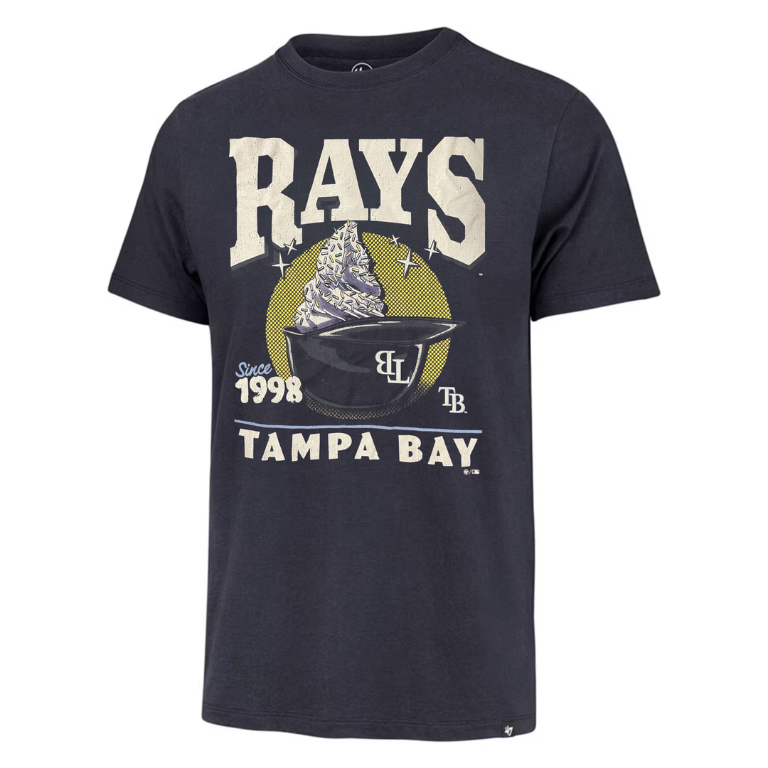 Rays '47 Brand Navy Triple Swirl Helmet Franklin T-Shirt