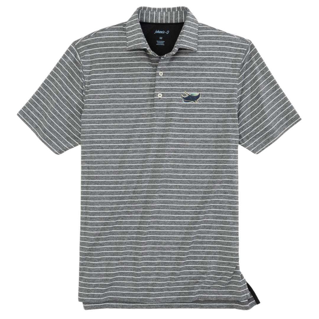 Rays Men's Johnnie-O Grey Striped Alt Polo Shirt