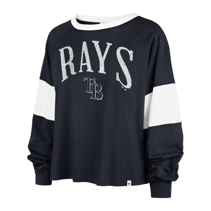 Rays Women's '47 Navy Blue Upside Rhea Long Sleeve Tee