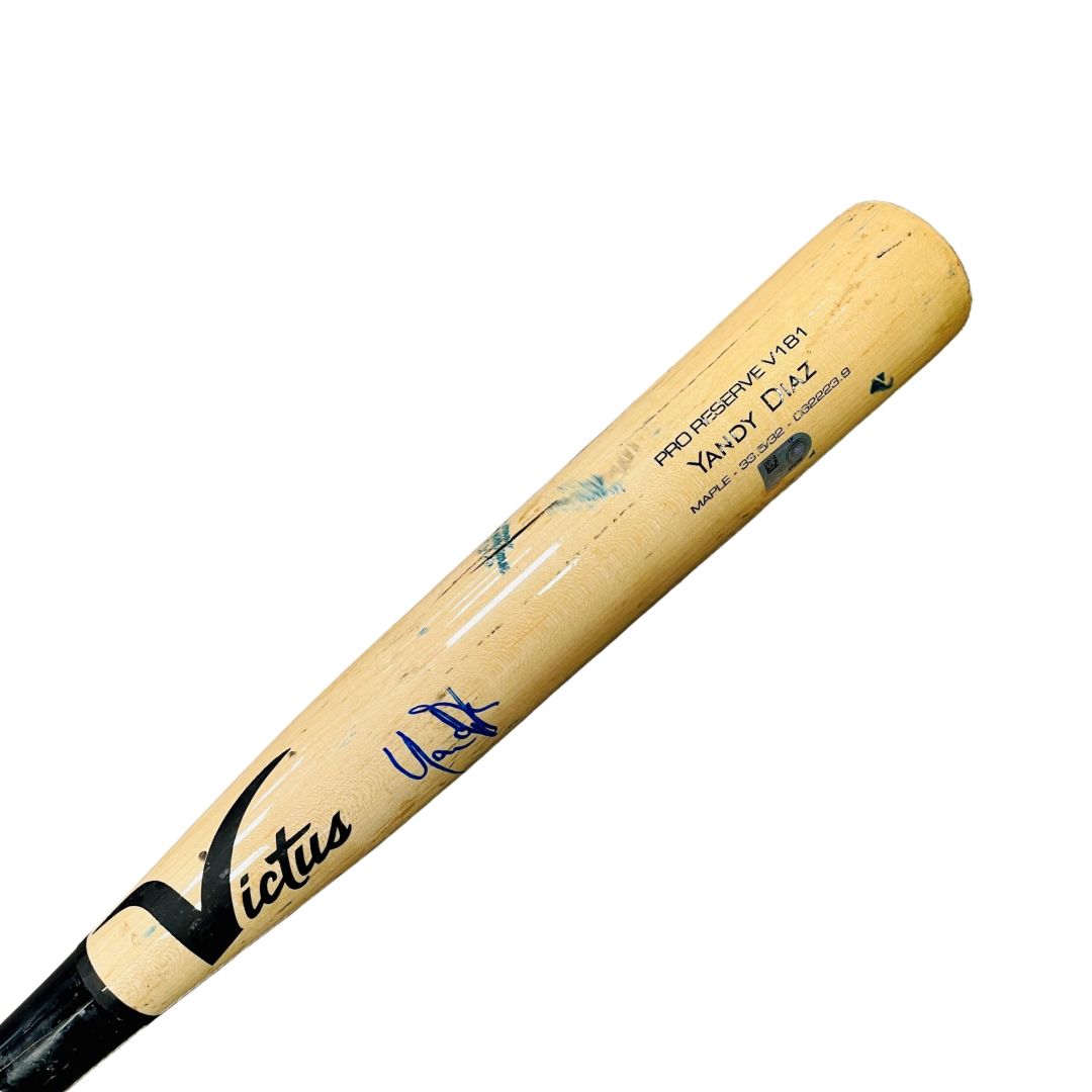 Rays Yandy Diaz Game Used Autographed Broken Bat