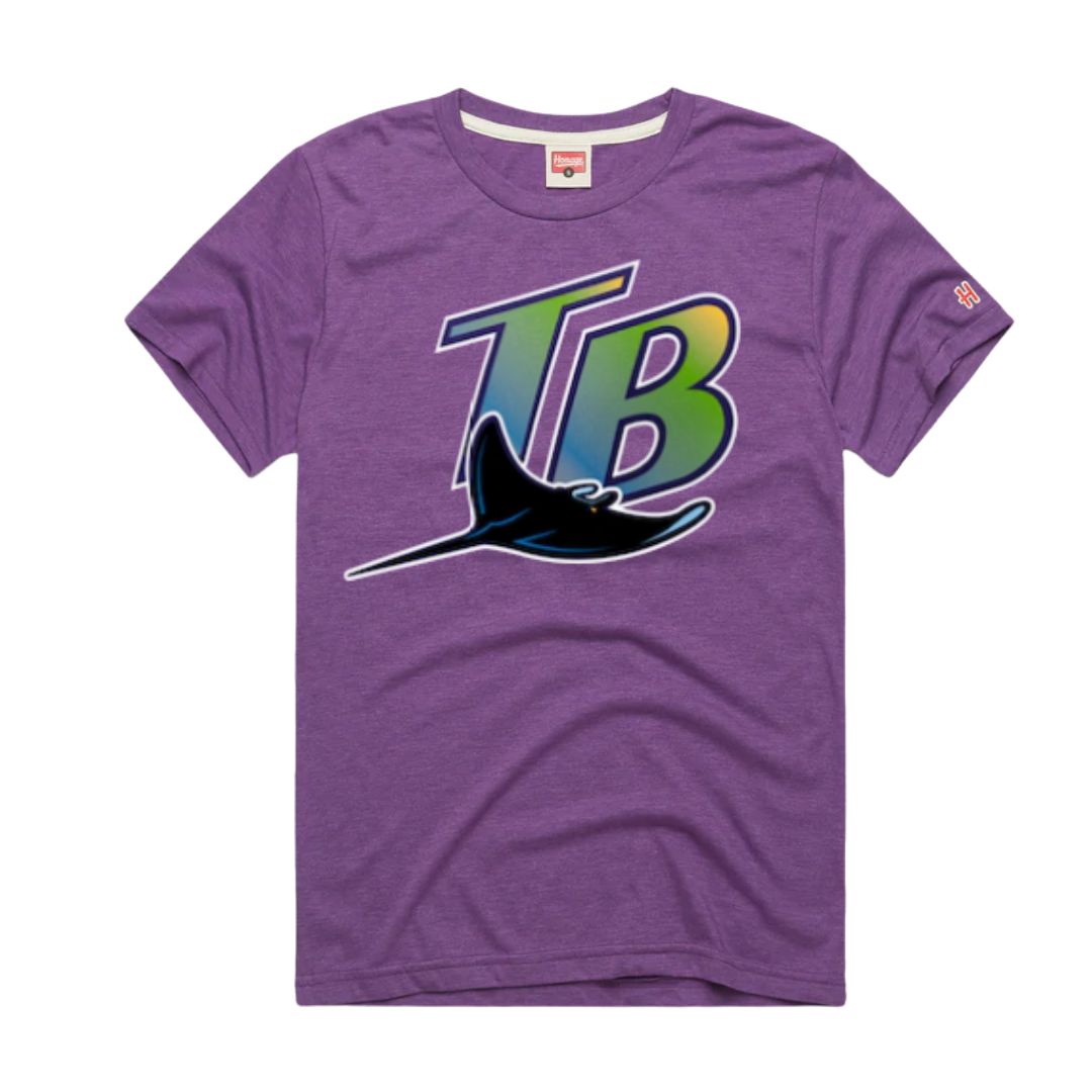 Rays Men's Homage Purple Devil Rays TB Coop T-Shirt