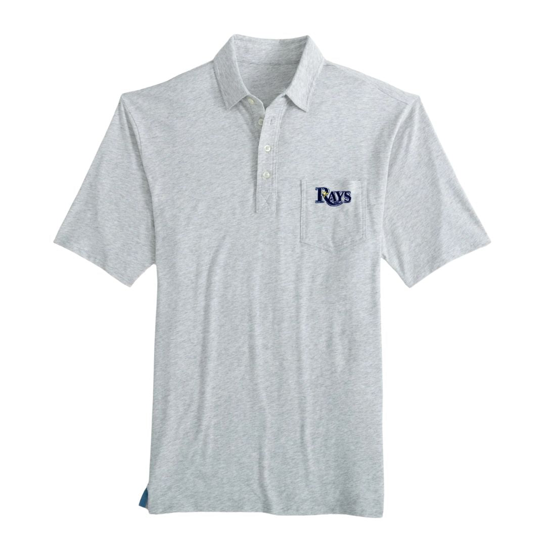 Rays Men's Johnnie-O Grey Wordmark Game Day Polo Shirt