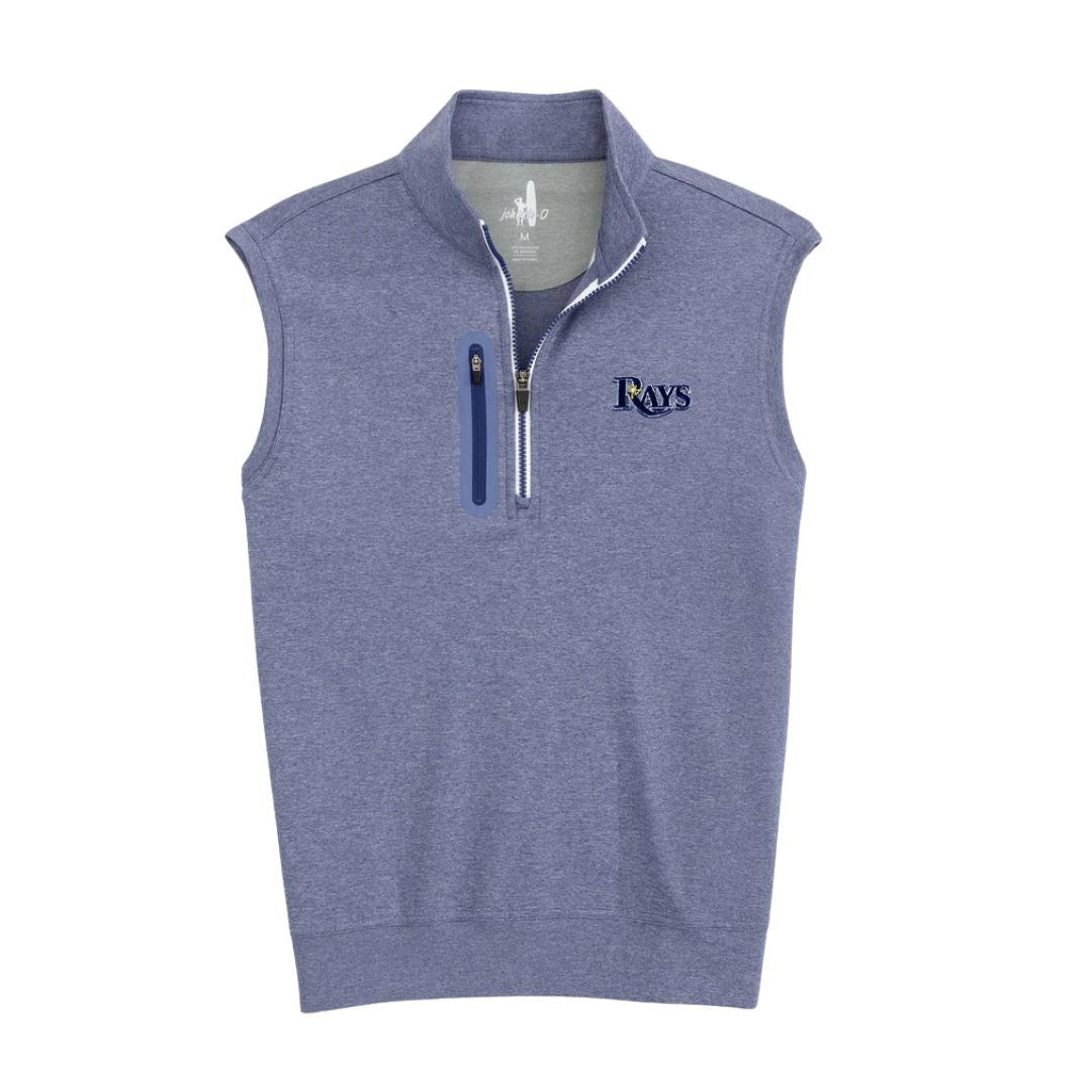 Rays Men's Navy Johnnie-O Wordmark Double Zipper Denalis Vest