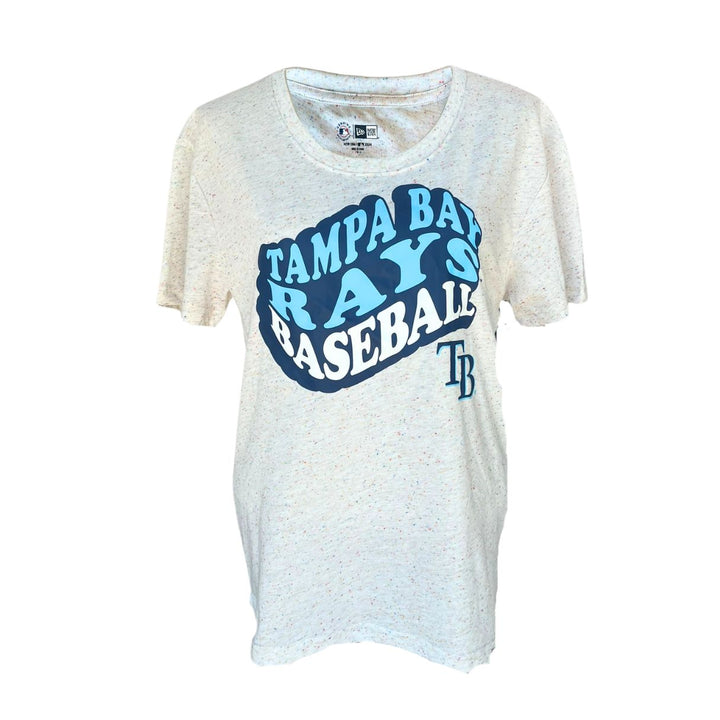 Rays Women's New Era White/Multi Script TB Tee