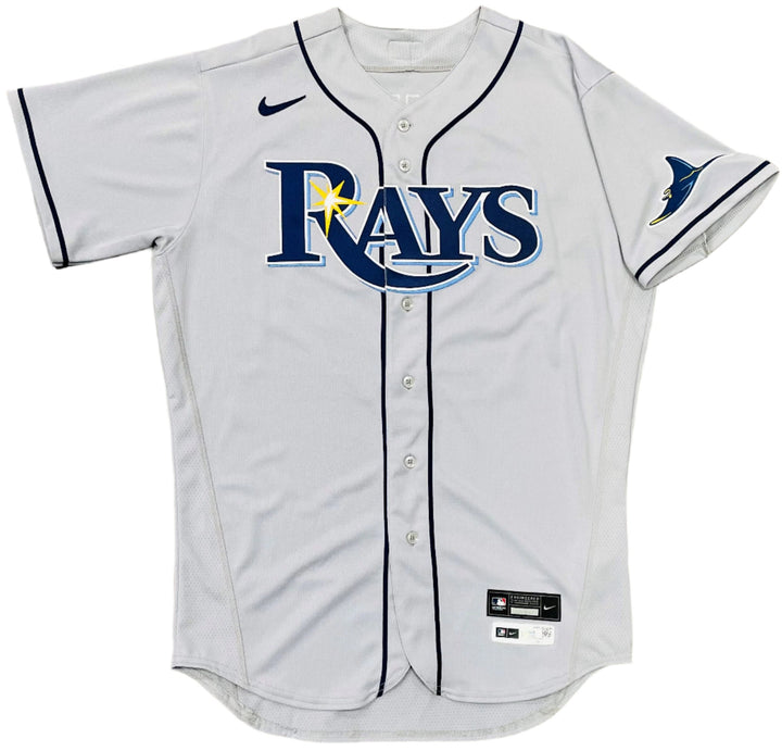 Rays Drew Rasmussen Team Issued Authentic Autographed Gray Jersey