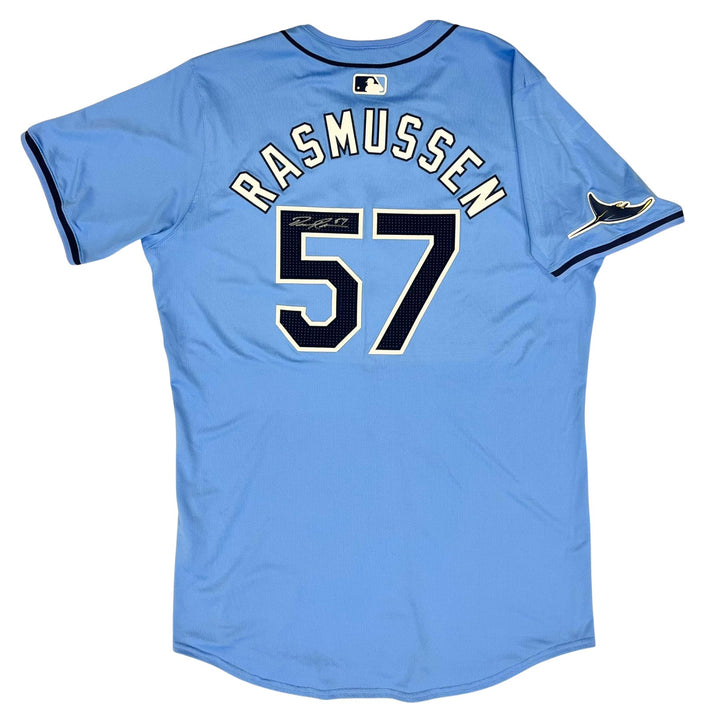 Rays Drew Rasmussen Team Issued Authentic Autographed Burst Jersey