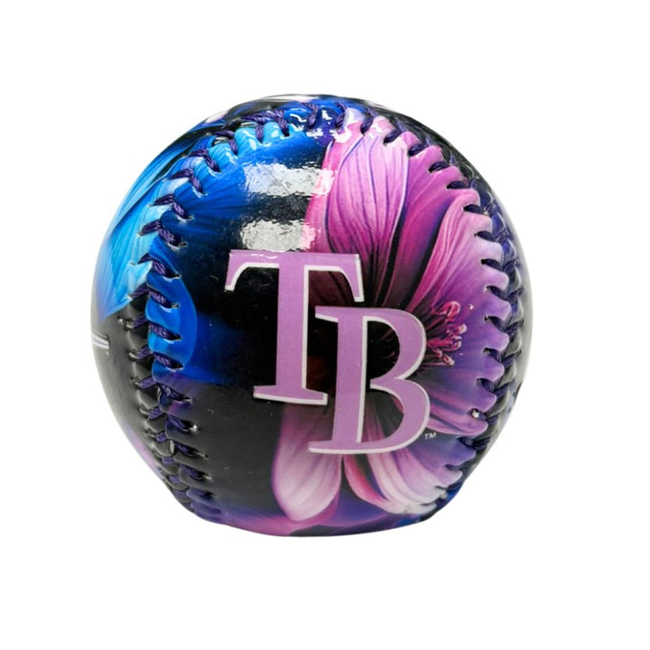 Rays Purple Blue Black TB Vivid Blooms Logo Baseball
