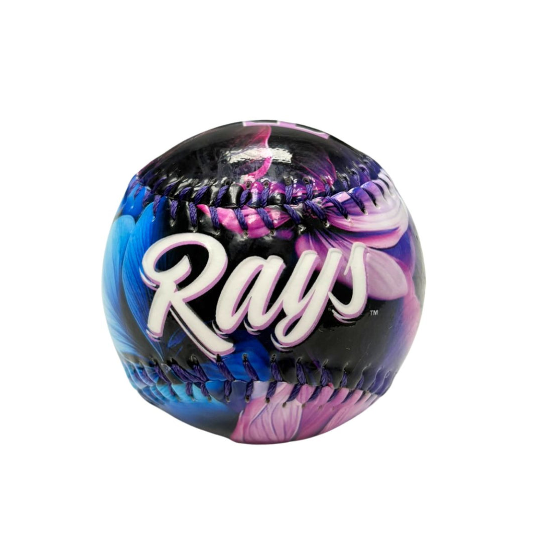 Rays Purple Blue Black TB Vivid Blooms Logo Baseball