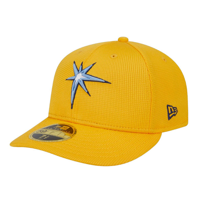Rays New Era Yellow Burst 2024 Spring Training On-Field Low Profile 59Fifty Fitted Hat