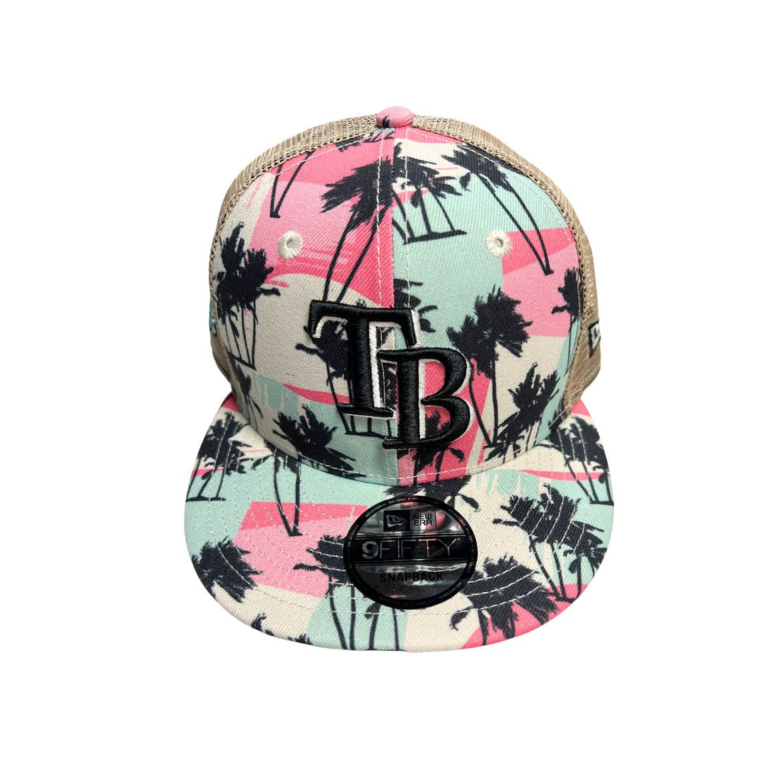 Rays New Era Pink & Green Tropical TB 9Fifty Snapback Hat