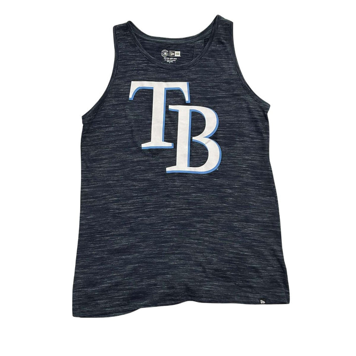 Rays Women's New Era Navy Back Hit Space Dye Tank Top