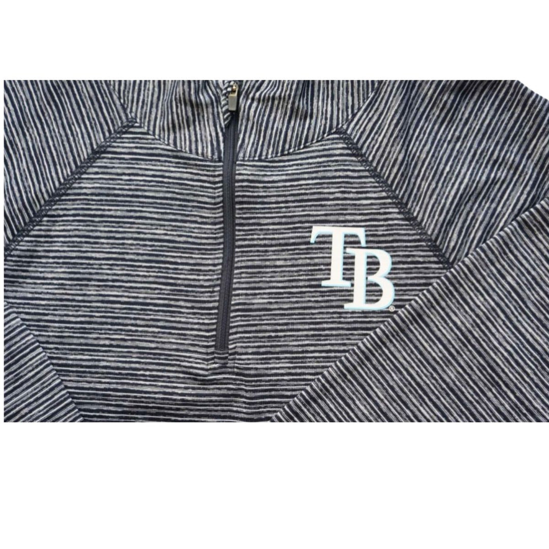 Rays Women's New Era Navy TB Active Space Dye Quarter Zip Pullover Jacket