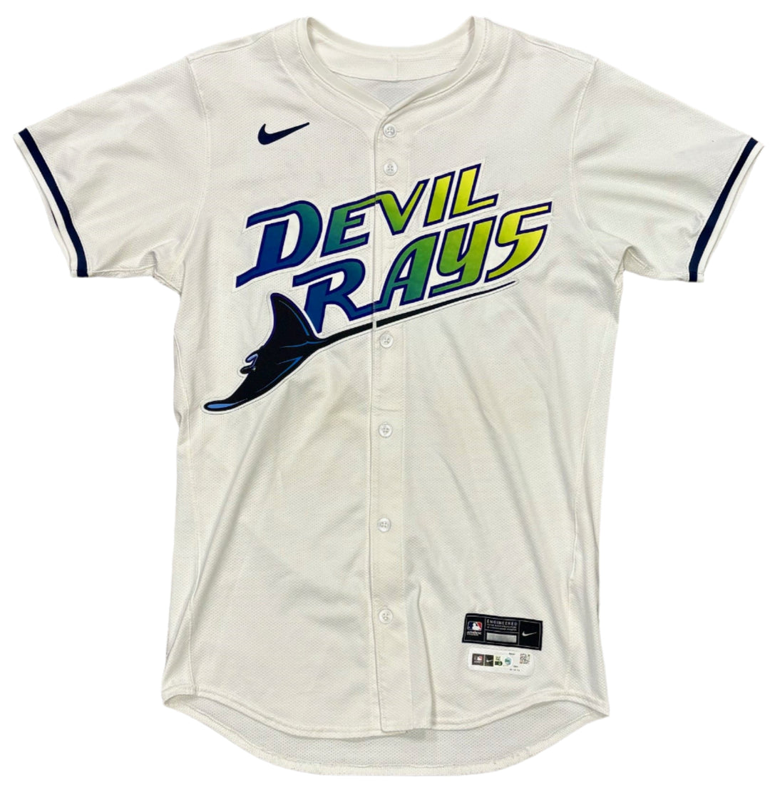 Rays Pete Fairbanks Team Issued Authentic Autographed Devil Rays Jersey