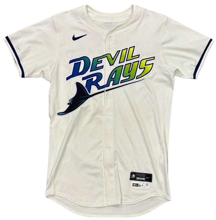 Rays Pete Fairbanks Team Issued Authentic Autographed Devil Rays Jersey