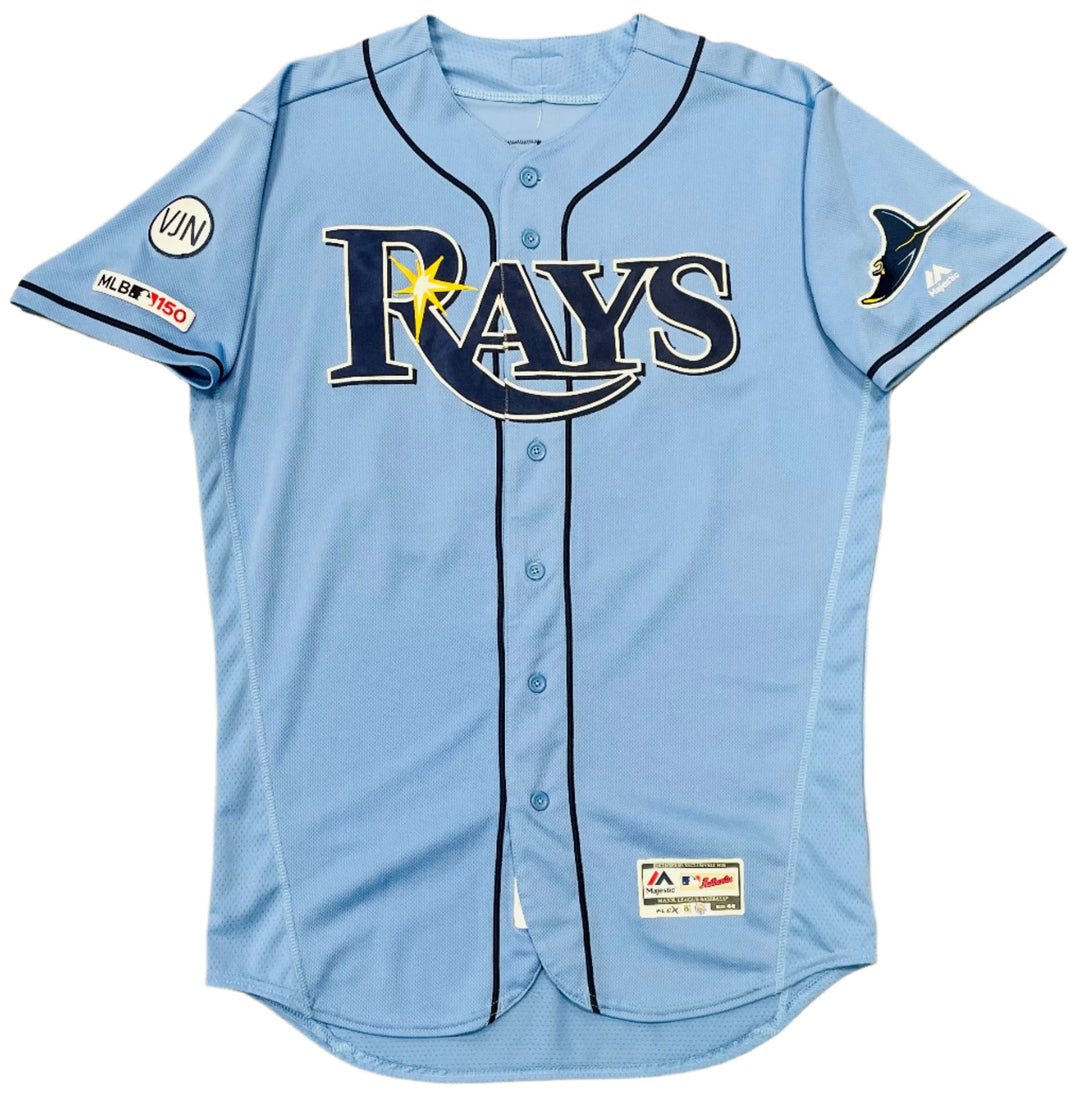 Rays Trevor Richards Team Issued Authentic Autographed Blue Jersey