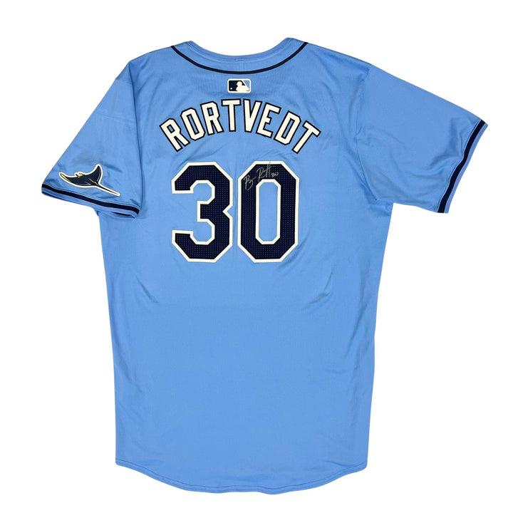 Rays Ben Rortvedt Team Issued Authentic Autographed Burst Jersey