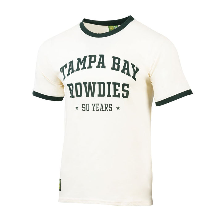 Rowdies Off-White Green 50 Years Ringer T-Shirt