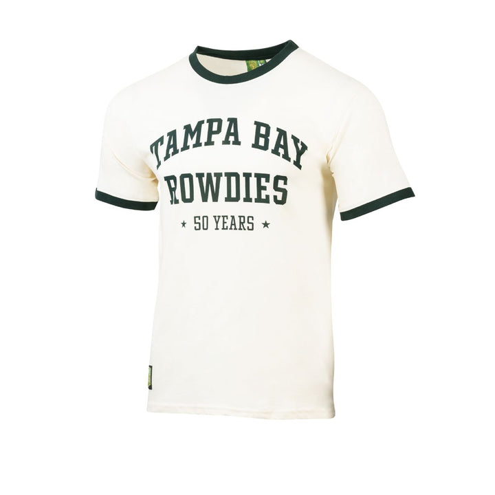 Rowdies Youth Off-White Green 50 Years Ringer T-Shirt