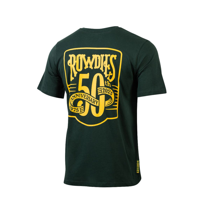 Rowdies Green 50th Anniversary Logo On Back T-Shirt
