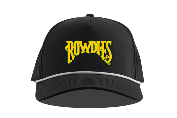 Rowdies Branded Bills Black Arch Logo Rope Snapback Hat