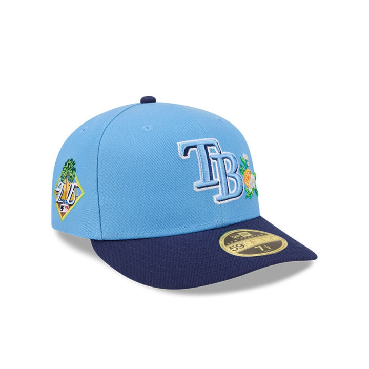 Rays New Era Light Blue Navy TB 2026 Spring Training On-Field Low Profile 59Fifty Fitted Hat
