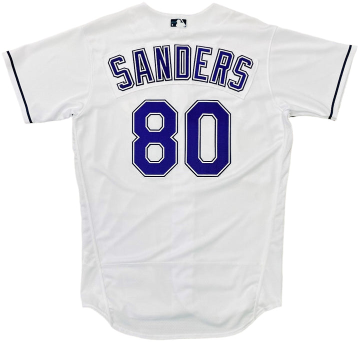 Rays Phoenix Sanders Team Issued Authentic Devil Rays Jersey