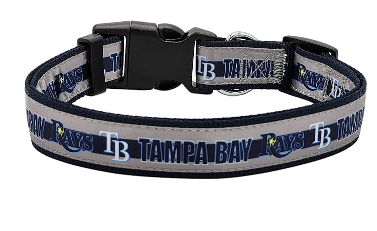 Rays Navy Blue Satin Pet Collar