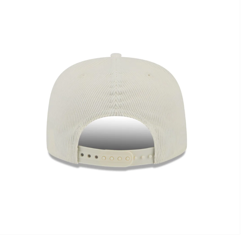 Rays New Era White Corduroy Rays 20th Patch Golfer Snapback Hat