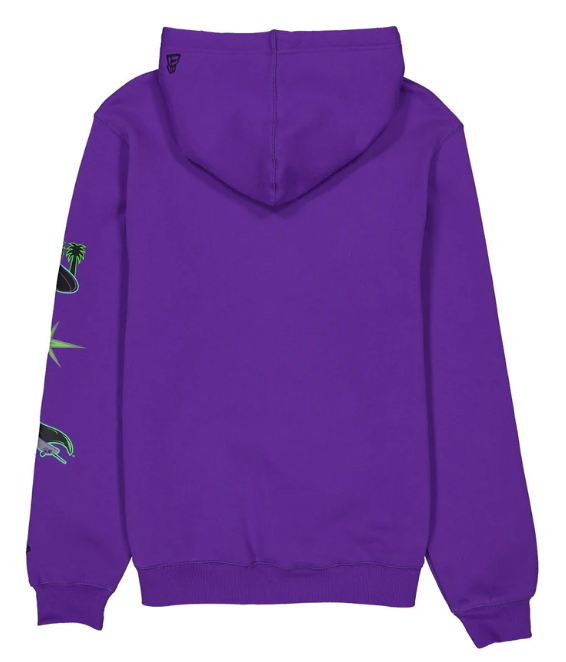 Rays Men's New Era Purple City Connect Flames Hoodie