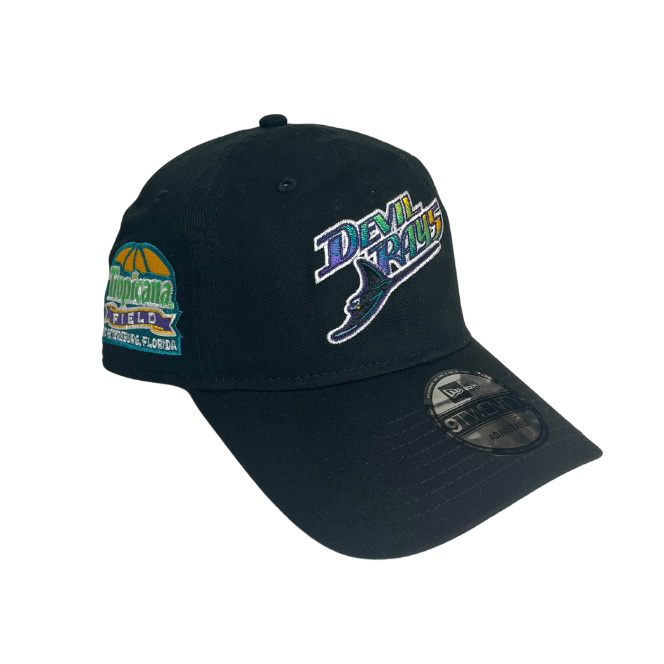 Rays New Era Black Devil Rays Tropicana Field Patch 9Twenty Adjustable Hat