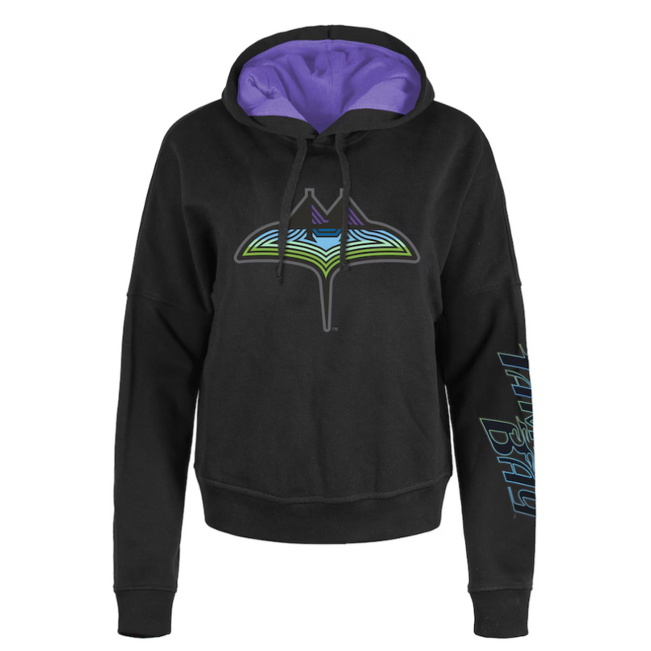 Rays Women's New Era Black City Connect Skyray Hoodie