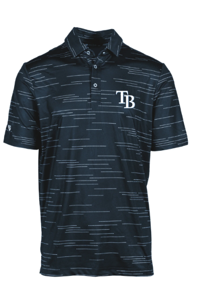 Rays Men's Levelwear Navy Transit TB Performance Polo