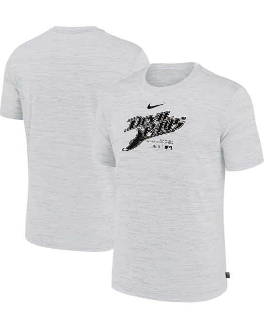 Rays Women's Nike White Grey Devil Rays Authentic Collection Practice Dri Fit T-Shirt