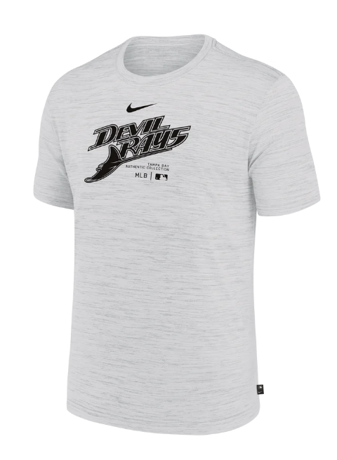 Rays Women's Nike White Grey Devil Rays Authentic Collection Practice Dri Fit T-Shirt