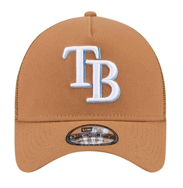 Rays New Era Brown TB 9Forty Snapback Trucker Hat