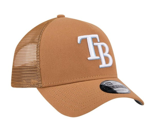 Rays New Era Brown TB 9Forty Snapback Trucker Hat