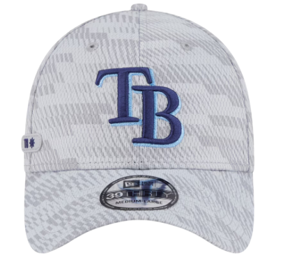 Rays New Era Grey TB 2025 Clubhouse 39Thirty Flex Fit Hat