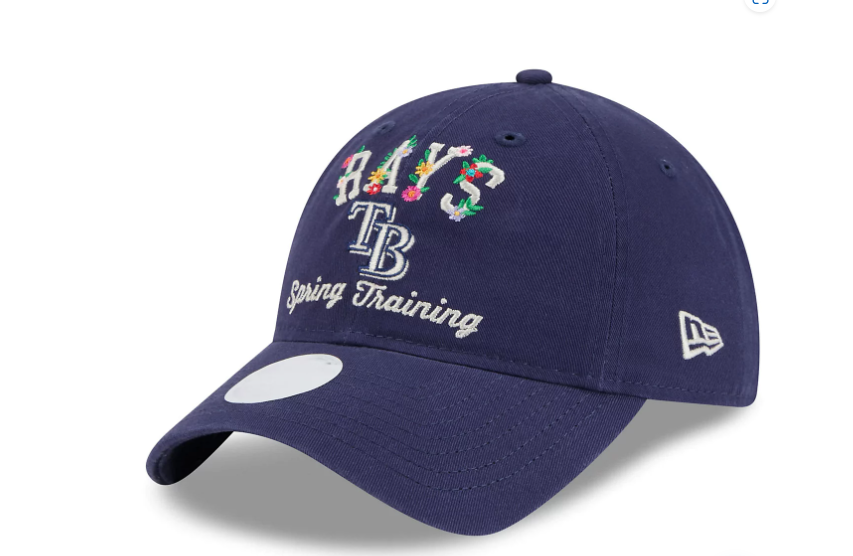 Rays Youth New Era 2025 Floral Navy Spring Training 9Twenty Adjustable Hat