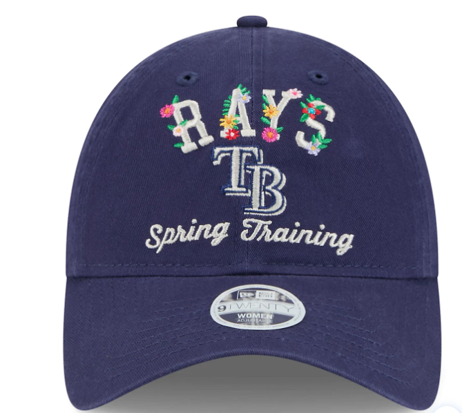 Rays Women's New Era 2025 Floral Navy Spring Training 9Twenty Adjustable Hat