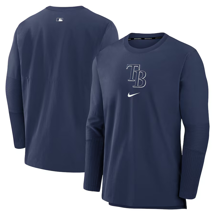 Rays Men's Nike Navy Authentic Collection Player Pullover Jacket