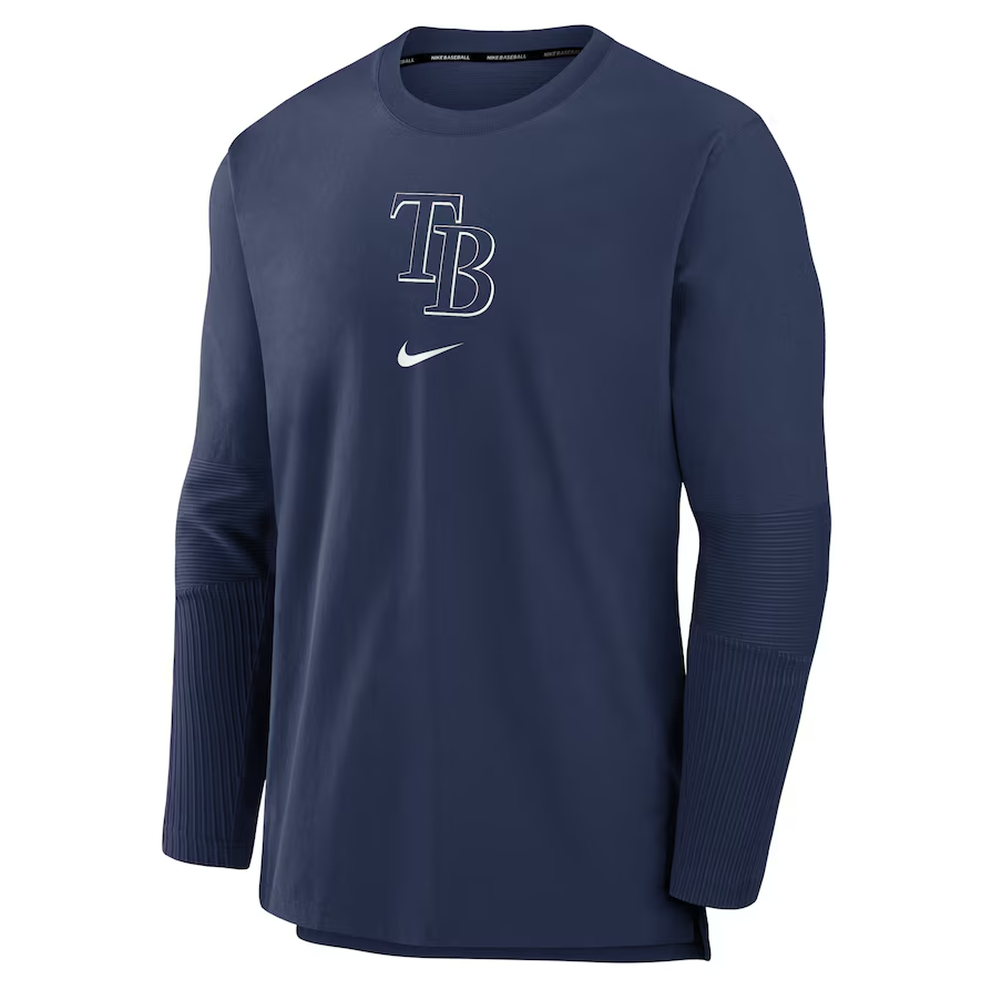 Rays Men's Nike Navy Authentic Collection Player Pullover Jacket