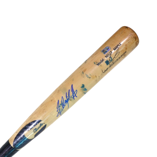 Rays Randy Arozarena Game Used Autographed Broken Bat