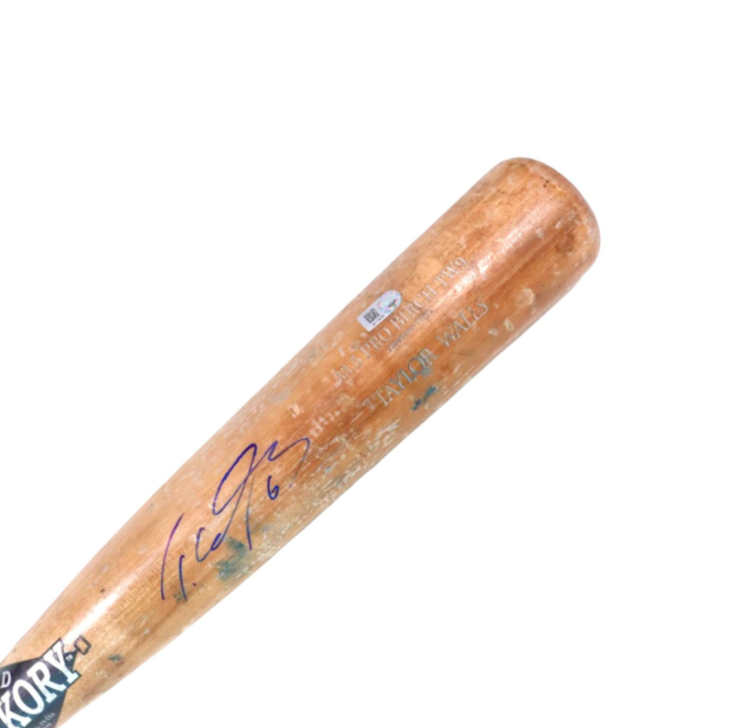 Rays Taylor Walls Game Used Autographed Broken Bat