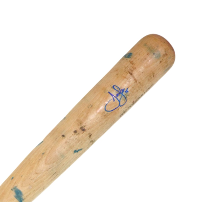 Rays Josh Lowe Game Used Autographed Broken Bat