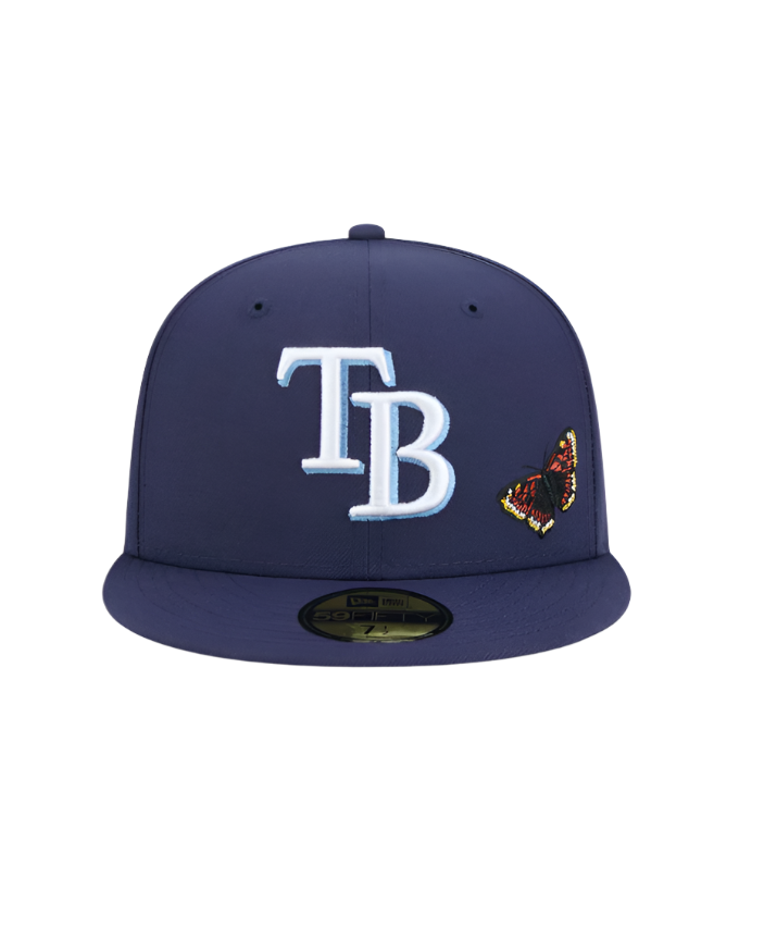 Rays New Era FELT Butterfly Garden Navy 59Fifty Fitted Hat