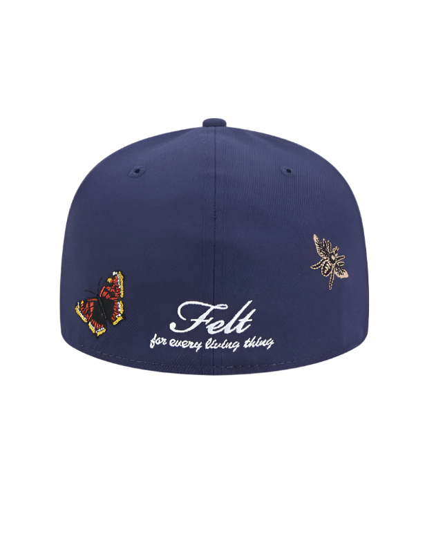 Rays New Era FELT Butterfly Garden Navy 59Fifty Fitted Hat